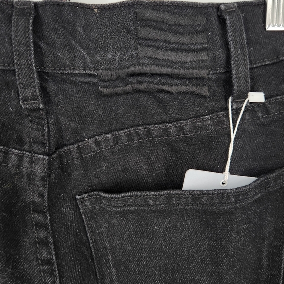 REVICE Ex-Boyfriend Ripped High Waisted Straight Leg Jean Black SZ 24 NWT - Picture 10 of 14